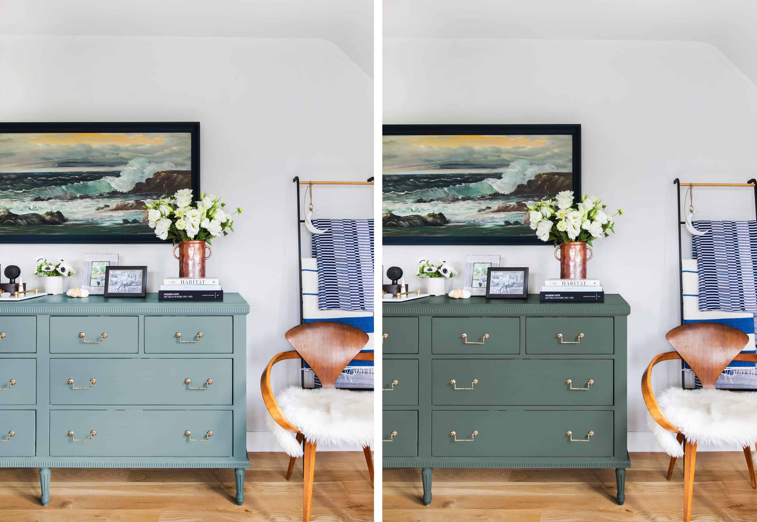 Emily Henderson Emilys House Modern English Tudor Master Bedroom Dresser Caldwell Green Side By Side Green Edited Caldwell Green