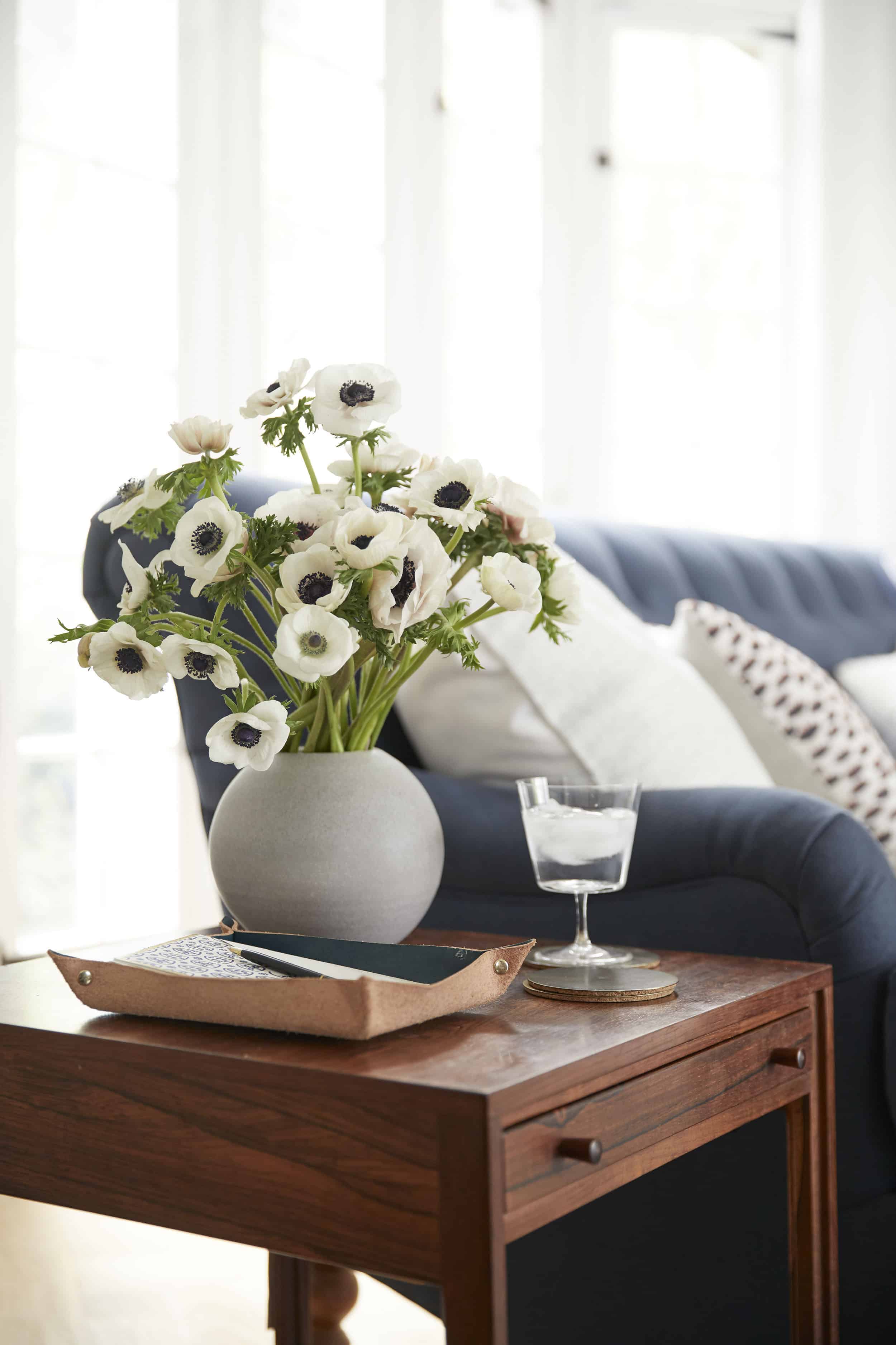 Sheldon Ceramics Vintage Side Table Anemone Vignette